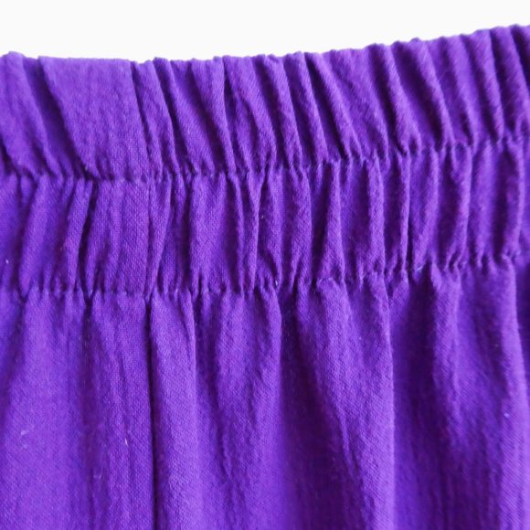 Vintage Gauchos Culottes Split Skirt Basque Waist Palazzo Purple Moonglow Button - Picture 6 of 10